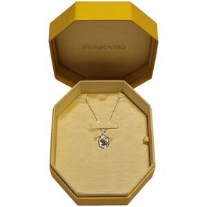 Swarovski Signum Swan Rhodium plated White Crystal Pendant Necklace